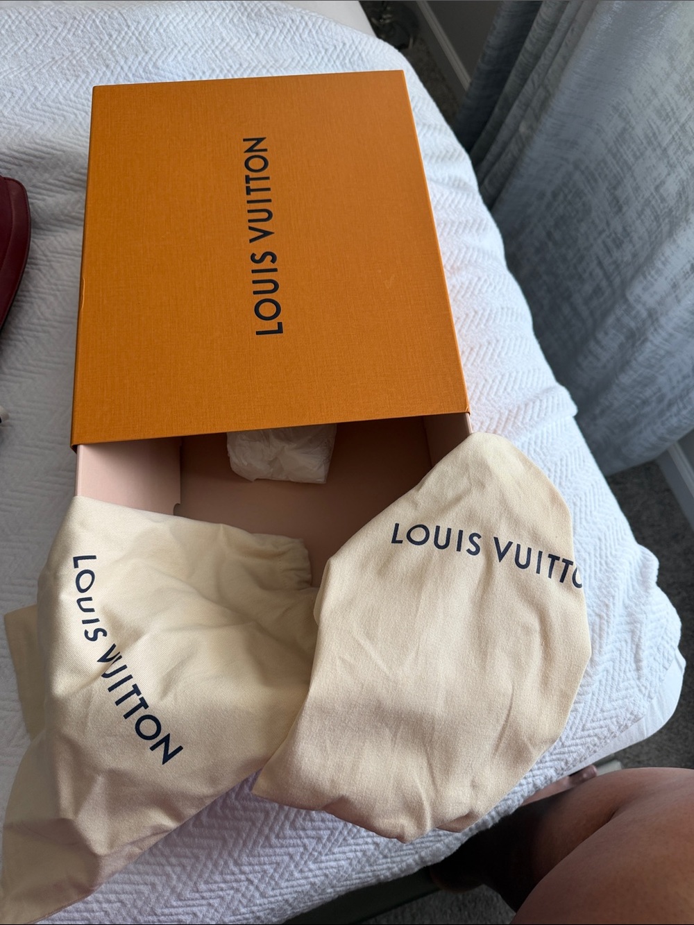 Louis Vuitton Orange Box with Beige Dust Bags